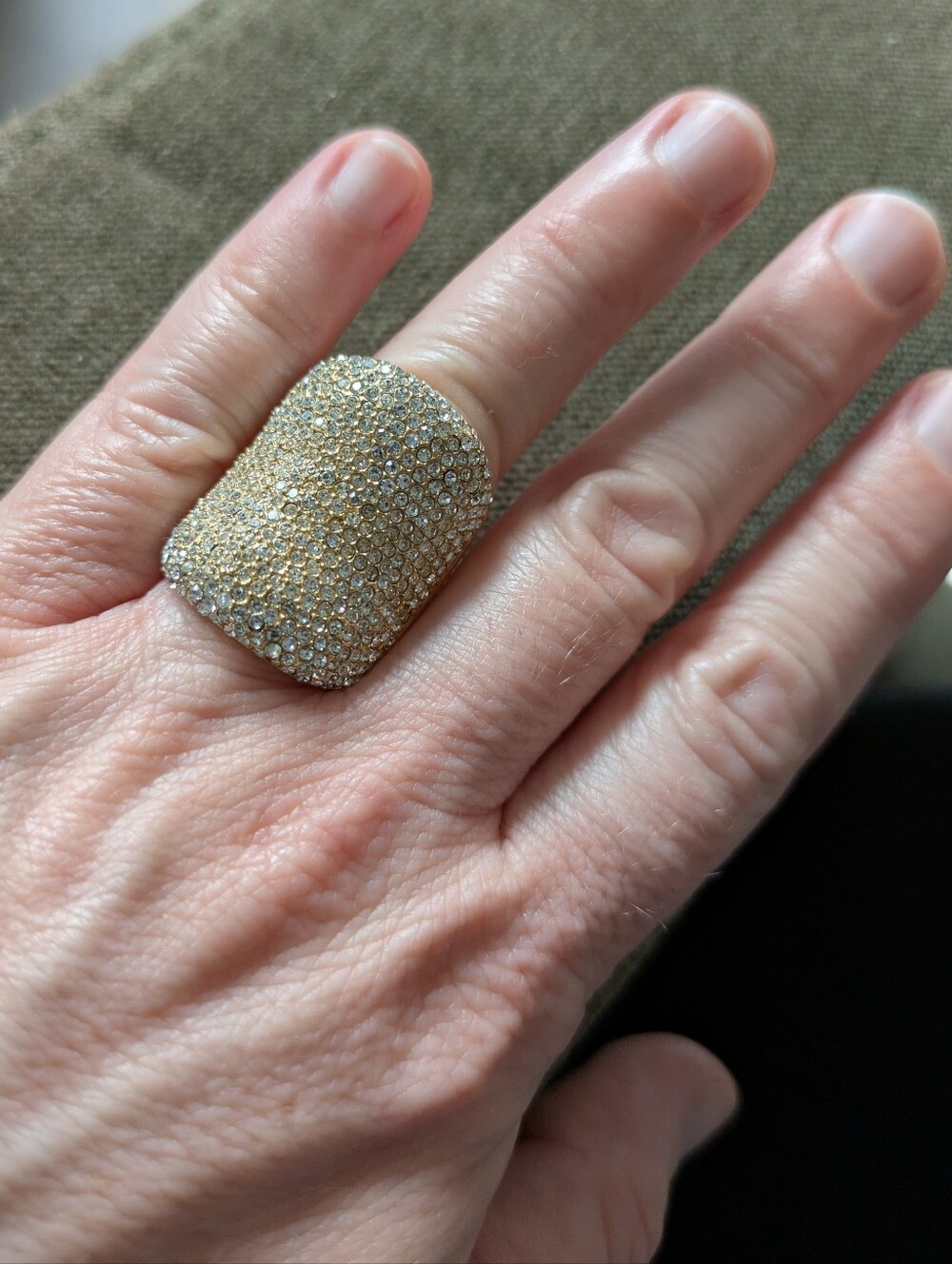 Michael Kors Pavé Statement Ring in Gold Tone